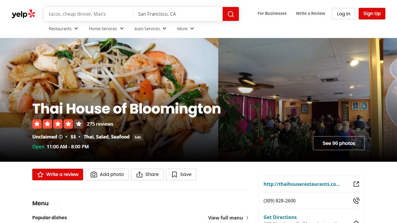 THAI HOUSE OF BLOOMINGTON - 95 Photos & 275 Reviews - Yelp